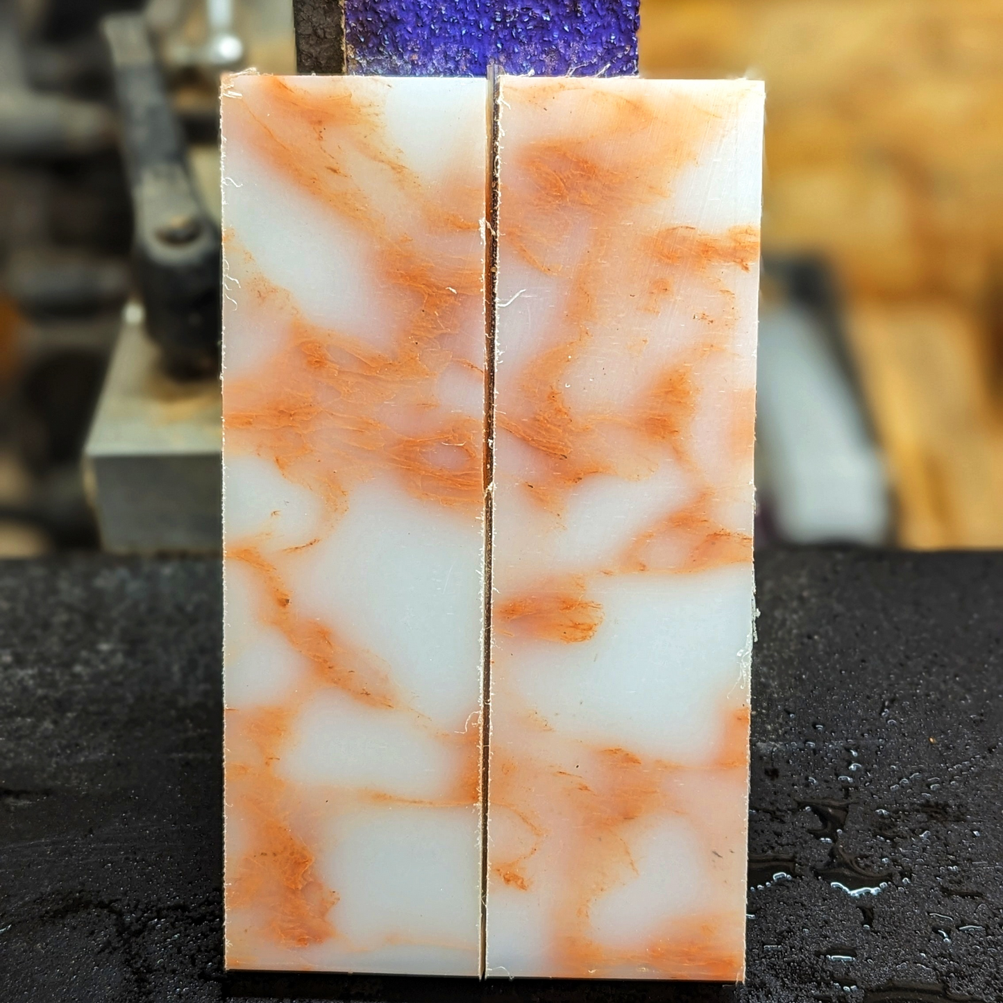 Recycled Plastic Knife Scales - Pink Wave