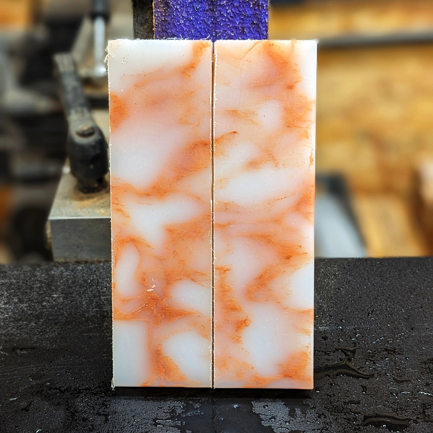 Recycled Plastic Knife Scales - Pink Wave