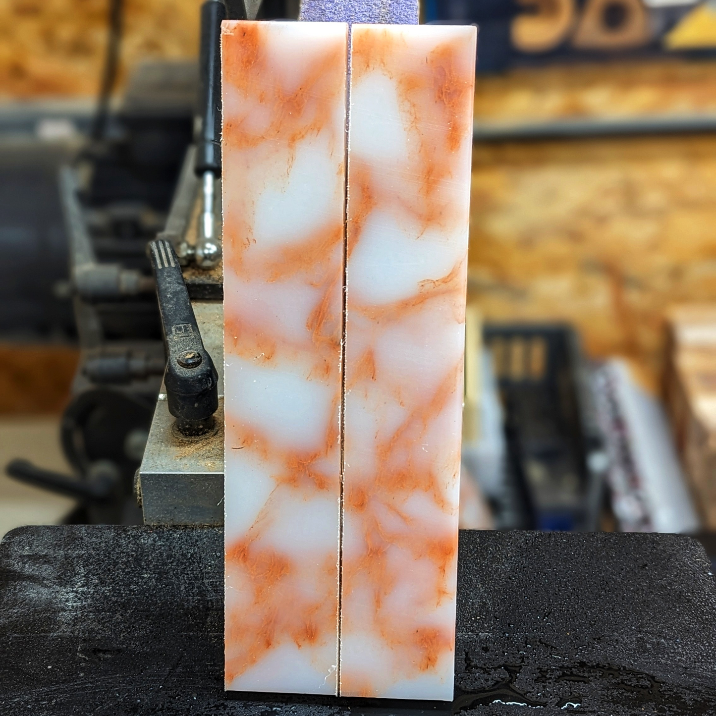 Recycled Plastic Knife Scales - Pink Wave