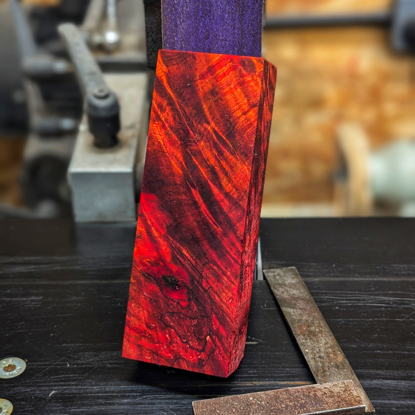 Stabilized Big Figured Maple - Pink & Orange