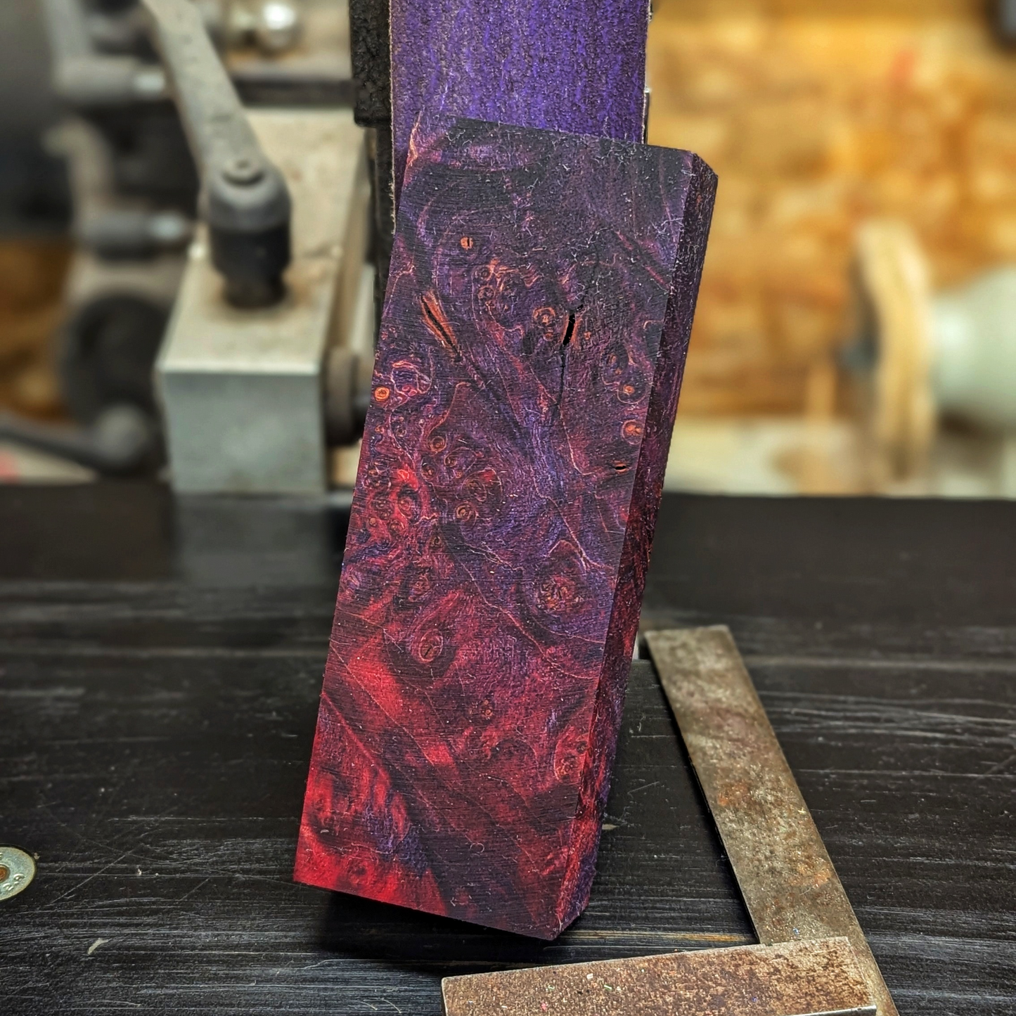 Stabilized Big Leaf Maple Burl - Pink & Purple (small defect)