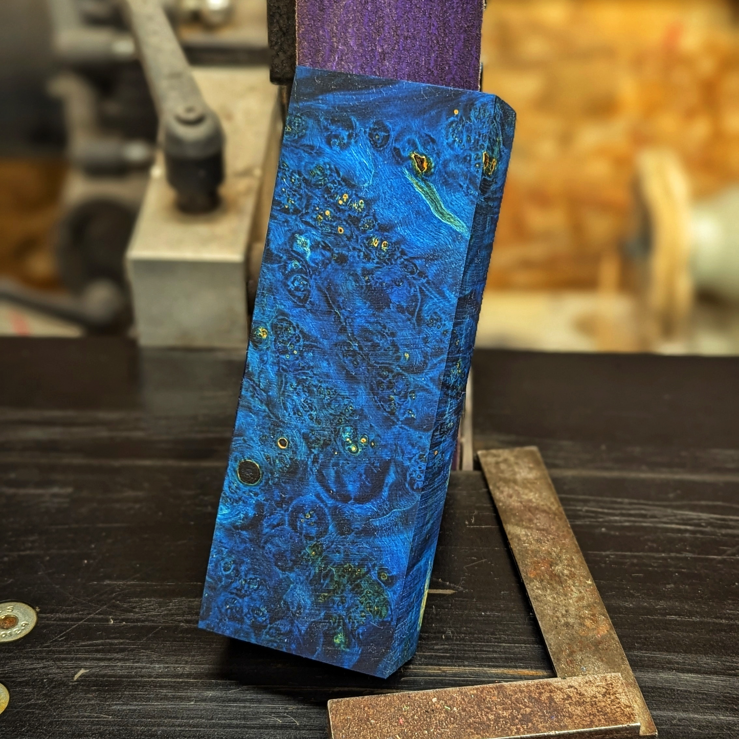 Stabilized Boxelder Burl - Blue