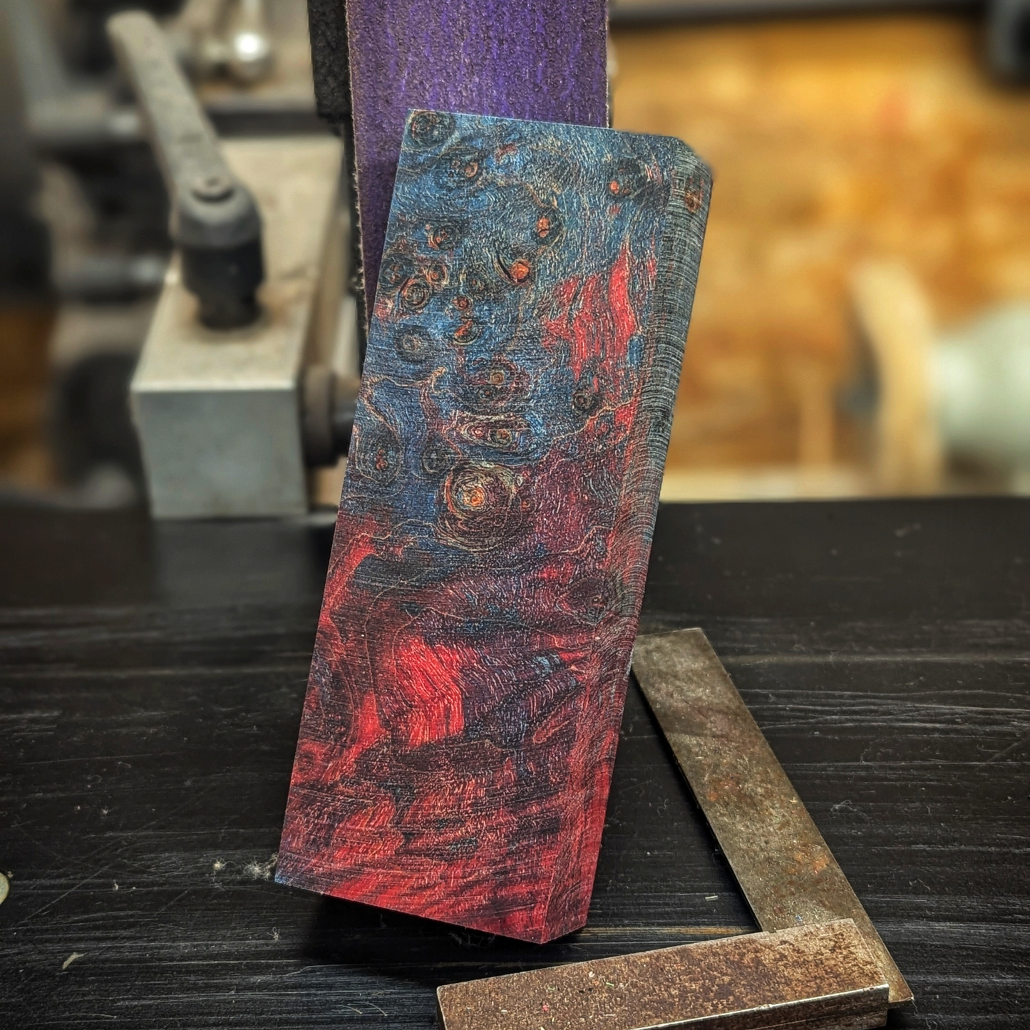 Stabilized Big Leaf Maple Burl - Blue & Pink