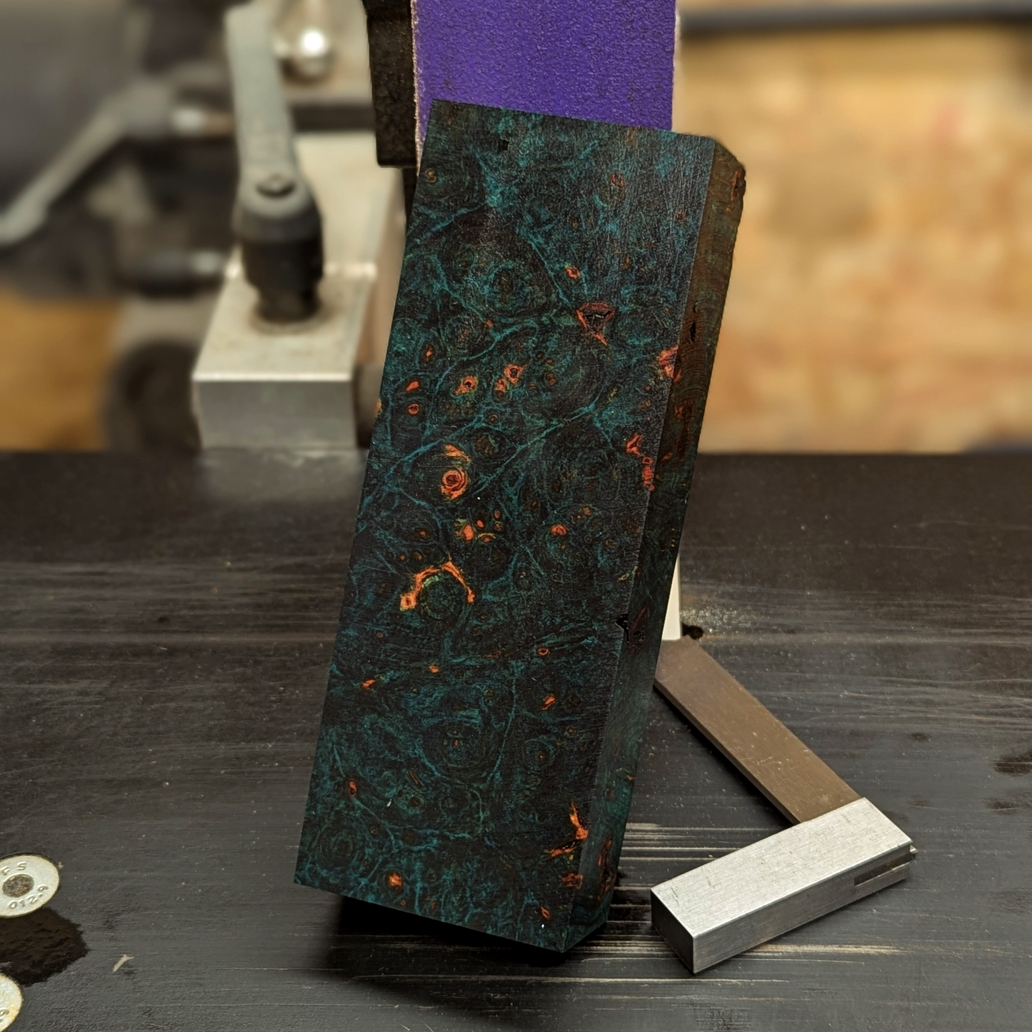Stabilized Big Leaf Maple Burl - Teal