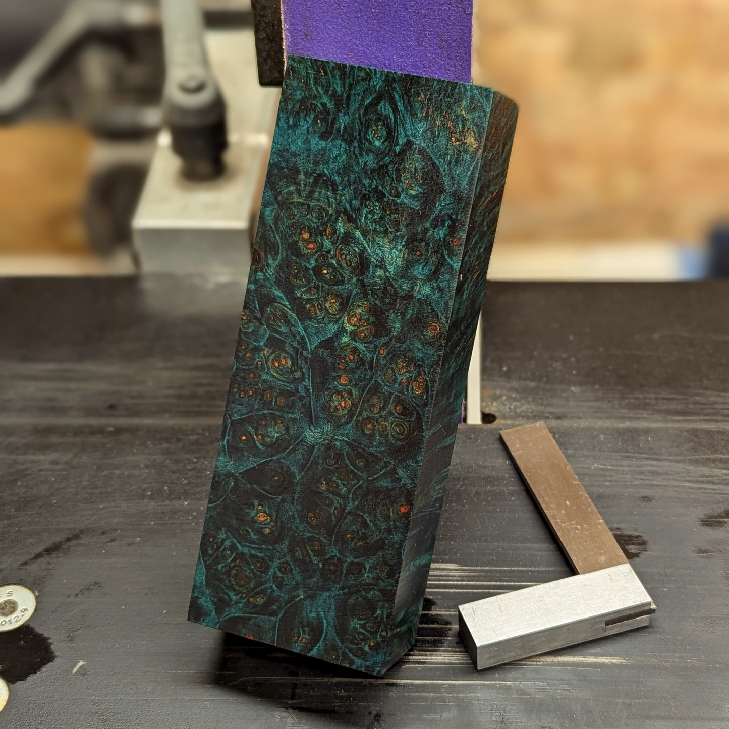 Stabilized Big Leaf Maple Burl - Teal