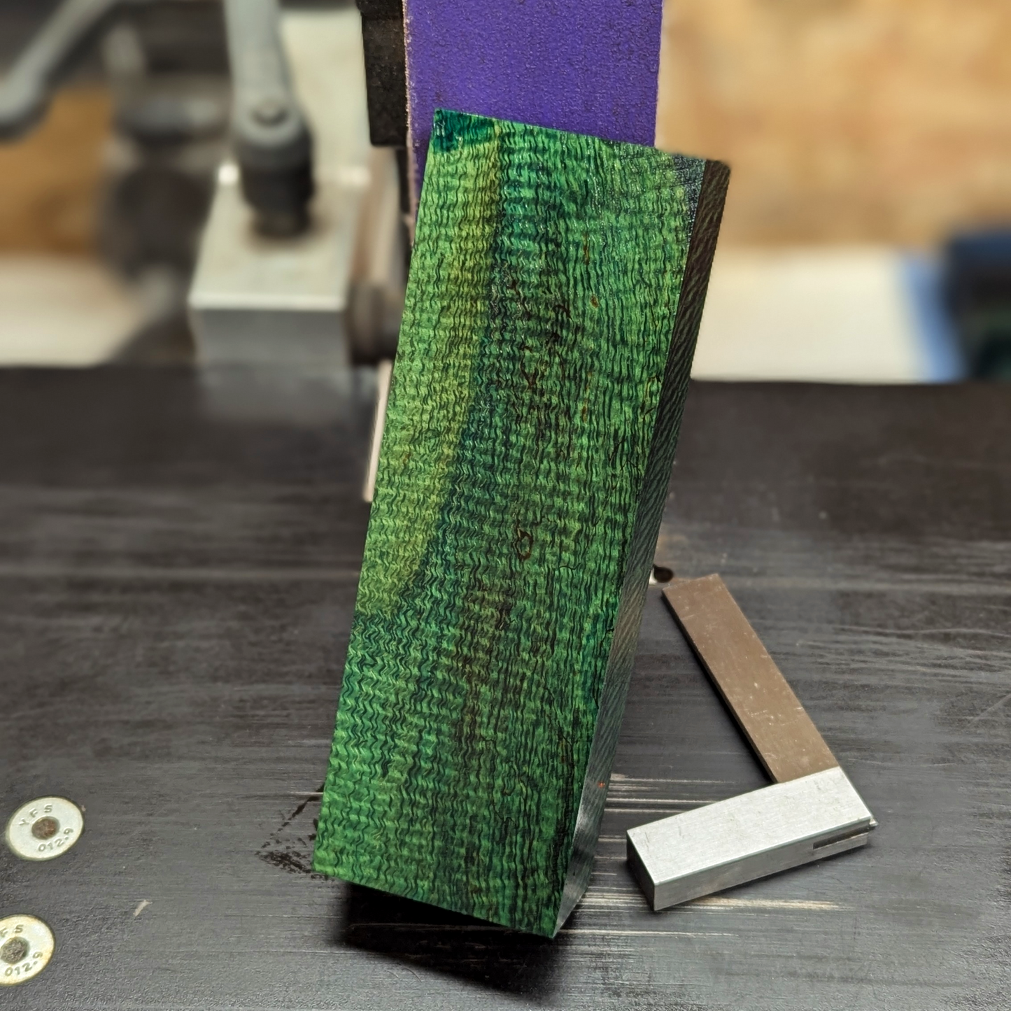 Stabilized Curly Narra - Green