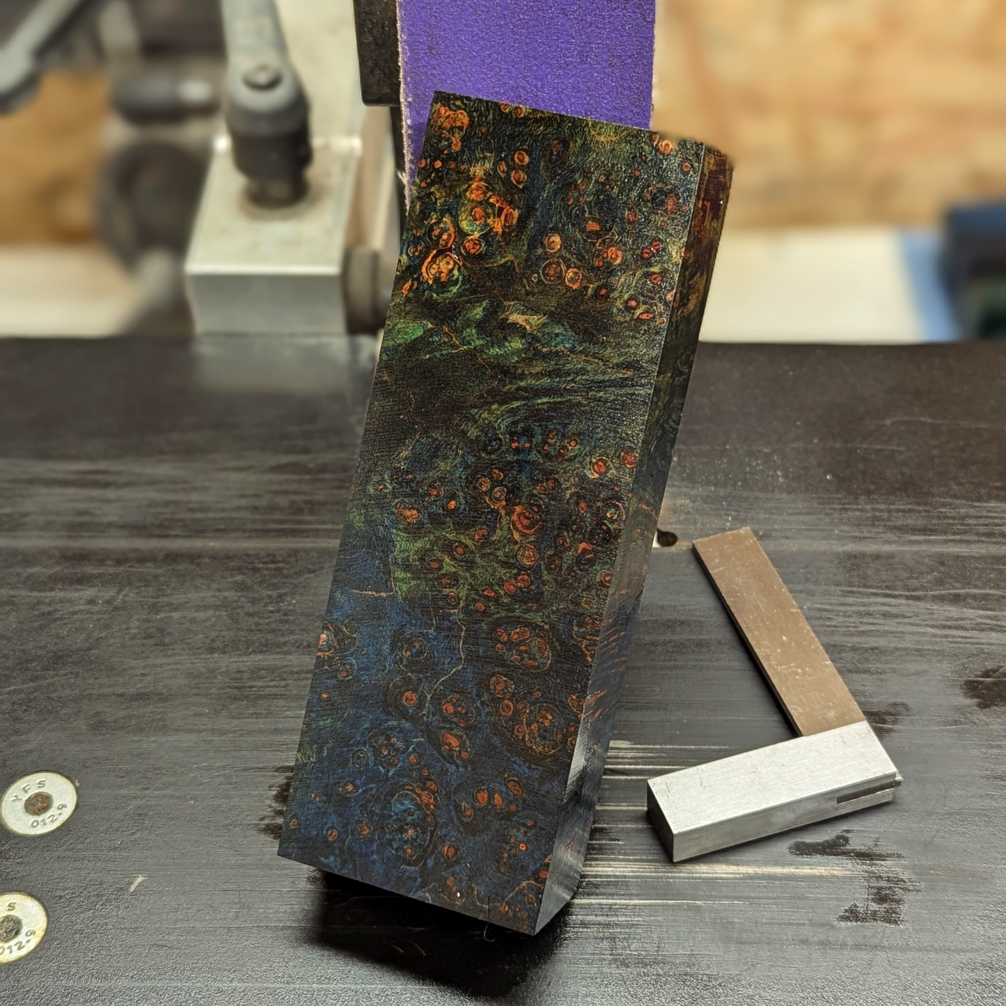 Stabilized Big Leaf Maple Burl - Blue & Green