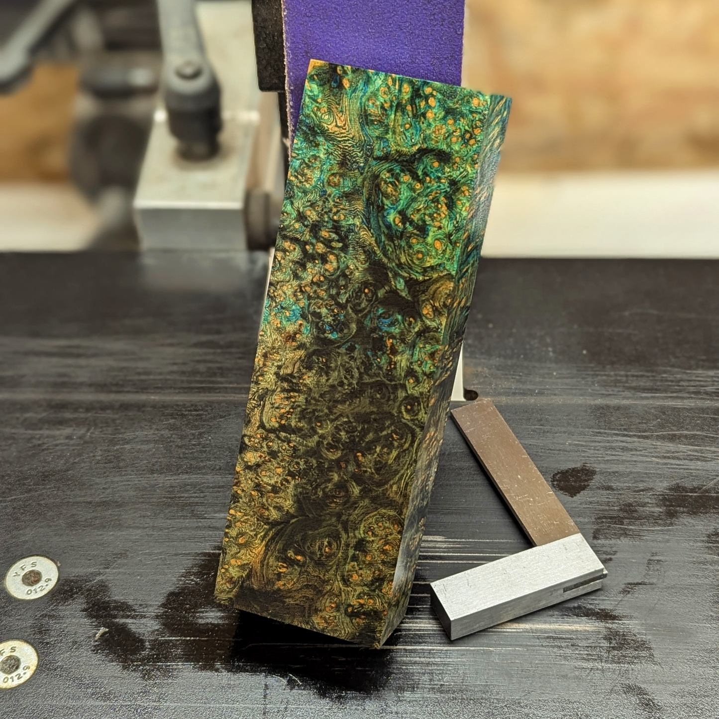 Stabilized Amboyna Burl - Black & Blue