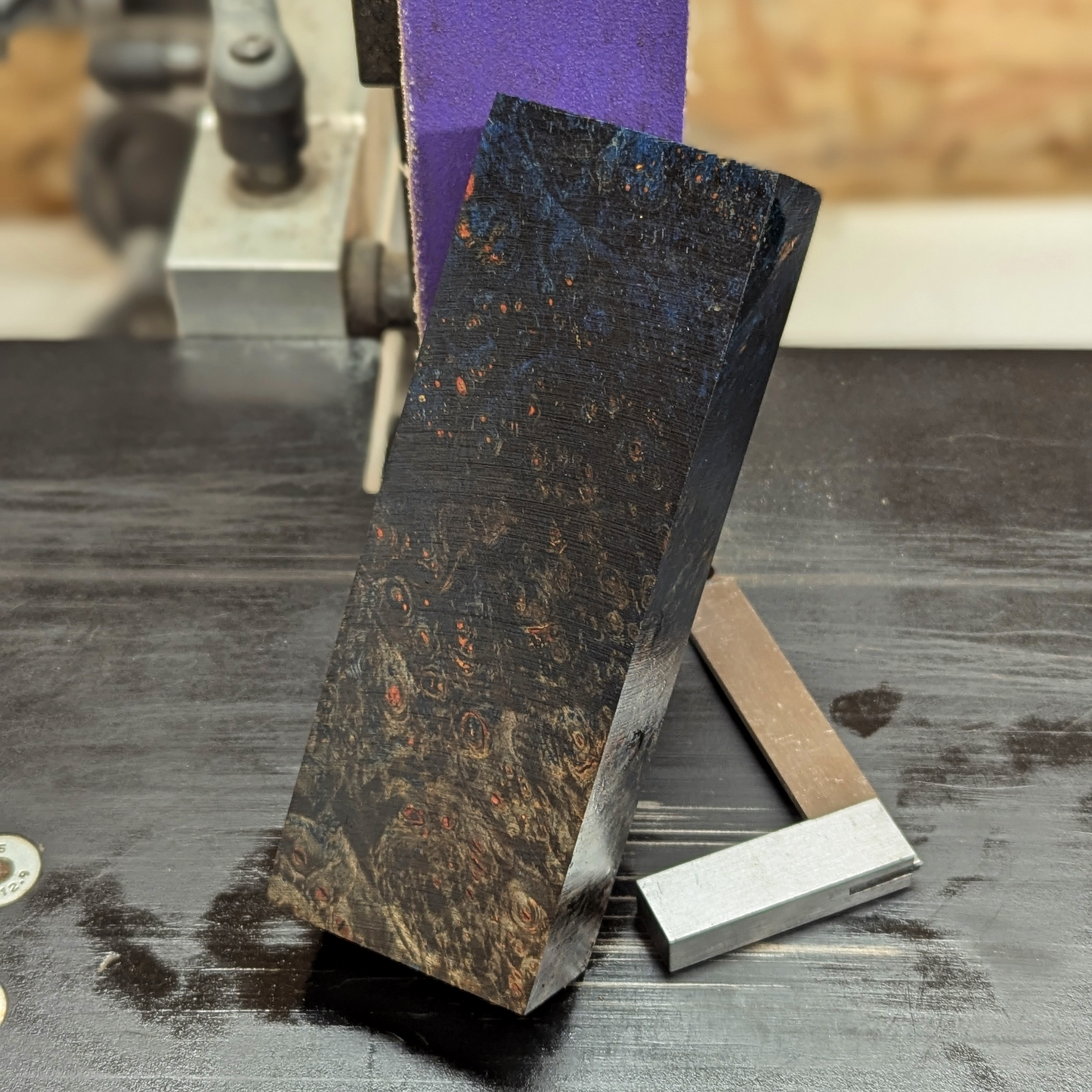 Stabilized Big Leaf Maple Burl - Black & Blue