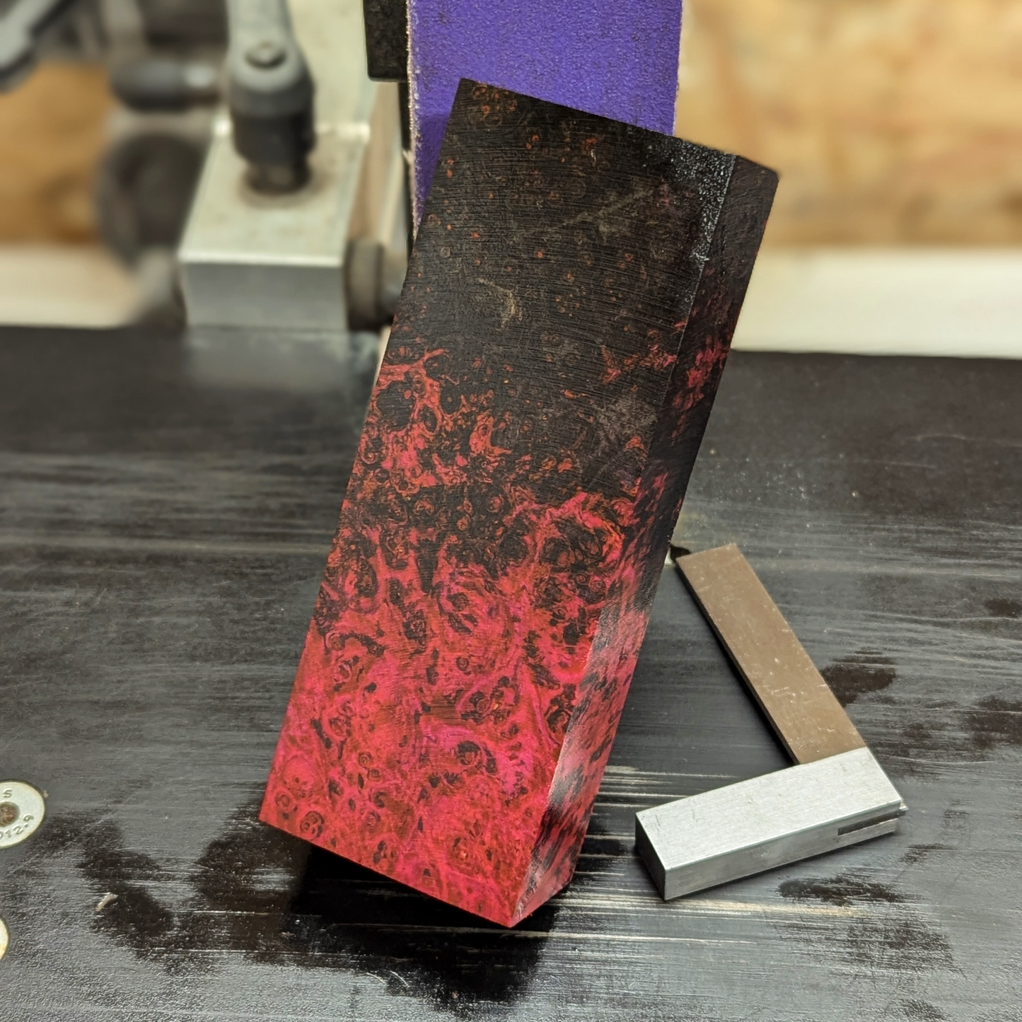 Stabilized Big Leaf Maple Burl - Black & Pink