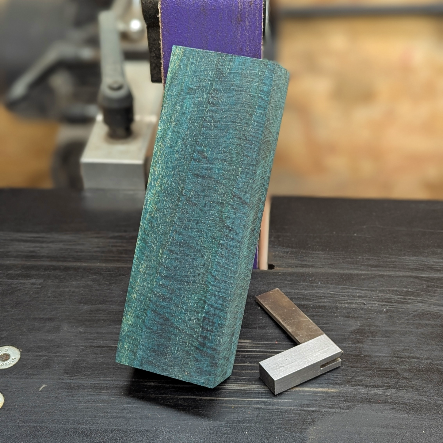 Stabilized Curly Narra - Teal