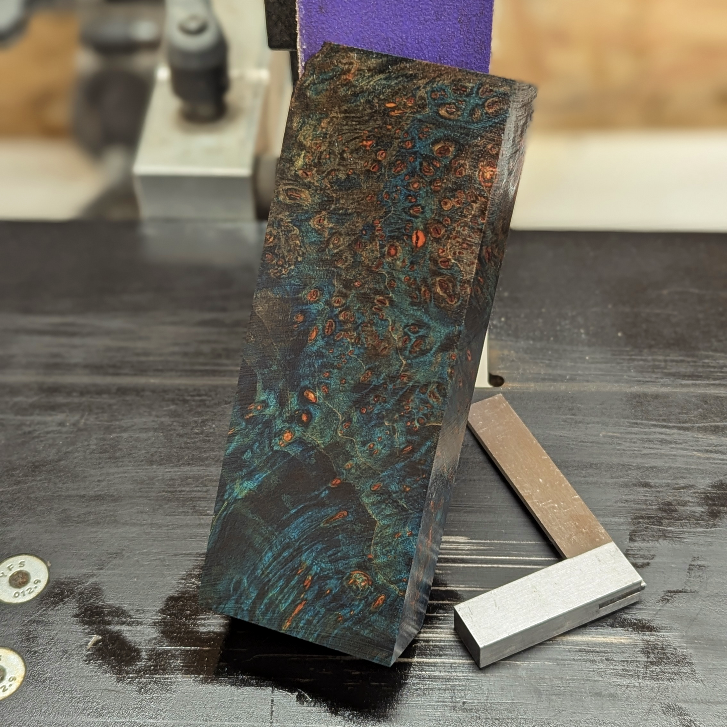 Stabilized Big Leaf Maple Burl - Black & Blue