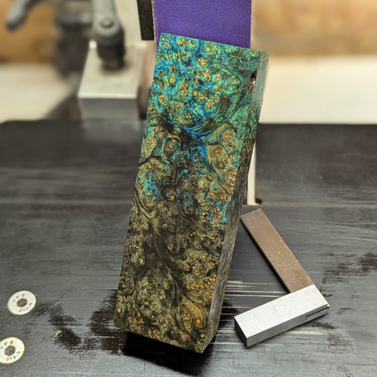 Stabilized Amboyna Burl - Black & Blue