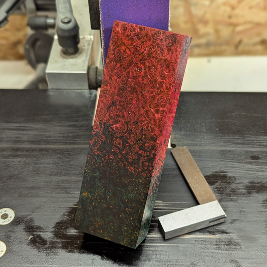 Stabilized Amboyna Burl - Blue & Pink
