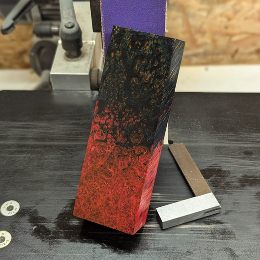 Stabilized Amboyna Burl - Blue & Pink