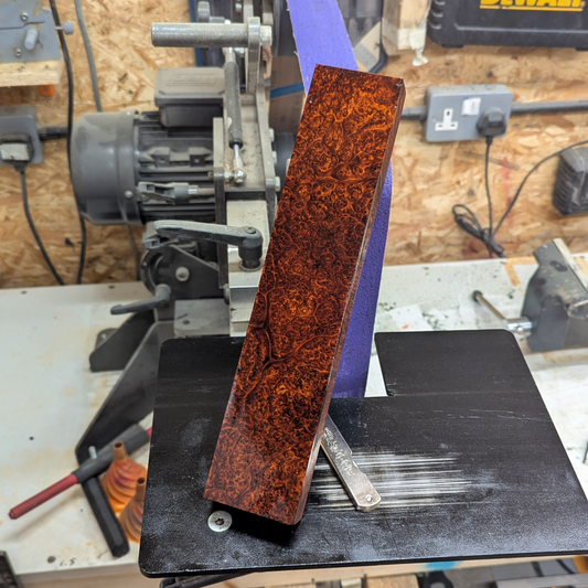 Amboyna Burl Saya Stock - Natural